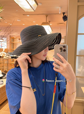 国现 57.5cm UV防晒 CA4LA KTF00051 RUTH 出游 透气遮阳帽渔夫帽