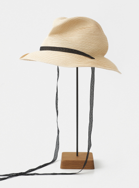 57.5cm mature ha MBOX-106GALR 7cm帽檐 春夏出游飘带遮阳草帽