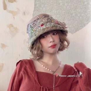 轻奢蕾丝刺绣 57.5cm CIRQUTURE CIQ035r 25秋冬渔夫帽 珍珠花朵
