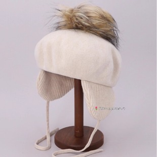 NORN CAM14003 可爱毛绒装 饰 羊毛贝雷帽 58cm 护耳保暖 CA4LA