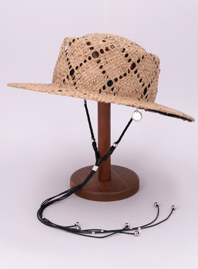 国现58cmCA4LA SHK01129 MATTEW ETE 春夏镂空透气草编出游遮阳帽