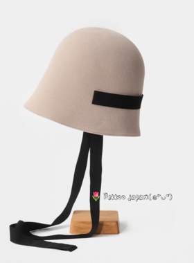 57-59cm mature ha MFEL-1201CS 日系绑带 百搭 羊毛盆帽 渔夫帽