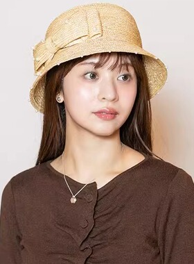 58cm CA4LA CAM50141 PEARL PARK3 优雅珍珠蝴蝶结 礼帽遮阳草帽