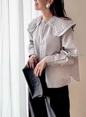 LINKABLE 日本 甜美日系娃娃领 荷叶边小花 衬衣 衬衫