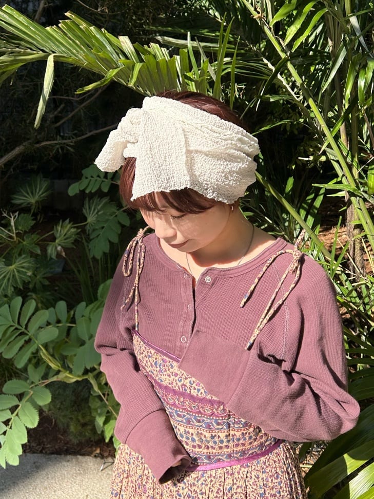 CA4LA蕾丝针织泡泡纱发带