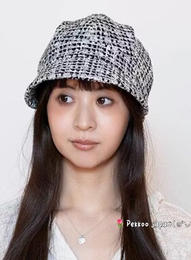 56-59cm CA4LA TKU00466  MILA CAS 秋冬小香风羊毛报童帽鸭舌帽