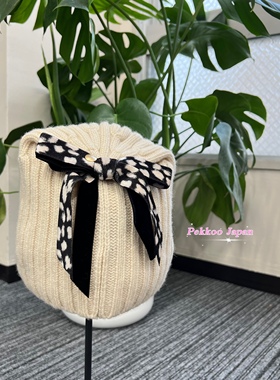 国现 限定合作款 羊毛波点针织帽 Athena new york 日本制