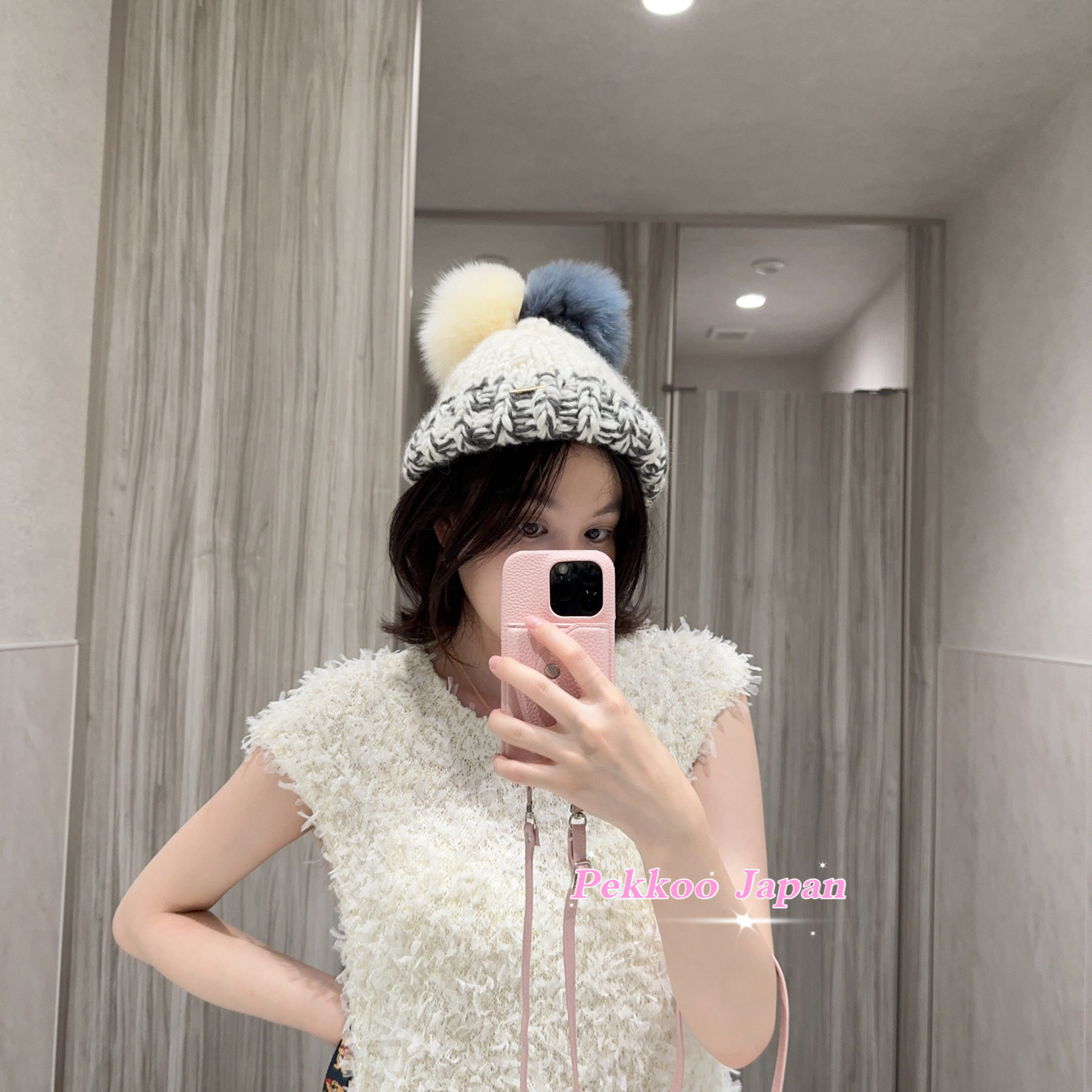 9折国现 Kaya.tokyo 可爱百搭 狐狸毛球 针织帽毛线帽羊毛日本制