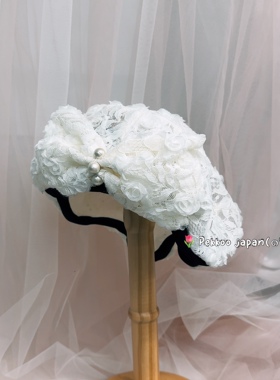 Bra008231 54-60cm 花朵蕾丝贝雷帽 春夏新款 蝴蝶结珍珠设计