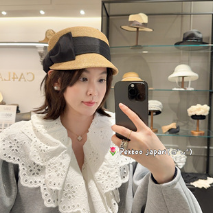 57.5cm CA4LA KTZ02614 HUMBERT.N4 优雅侧蝴蝶结 草帽报童帽