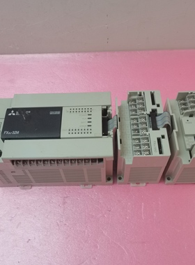 三菱原装拆机FX3U-32MT/ES-A/4AD/FX2N-2DA控制器PLC模块实物拍摄