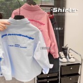 春秋新款 外衣秋装 男女童韩版 衬衣外套中大童长袖 秋季 儿童纯棉衬衫