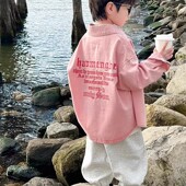 帅气薄款 男童牛仔外套春装 潮 洋气衬衫 男孩春季 2025新款 儿童春秋款