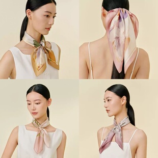 万事利2026春专柜新品桑蚕丝真丝小方巾秋语丝月 兰竹词 琼枝雅韵