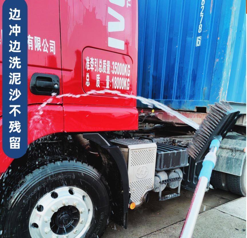加长柄伸缩杆软毛通水洗车刷子货车掸/蜡拖