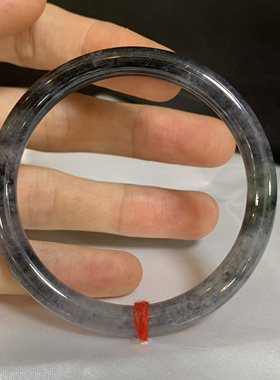 55圆条冰紫乌鸡缅甸天然翡翠手镯A货国风系列冰种飘花意境玉镯