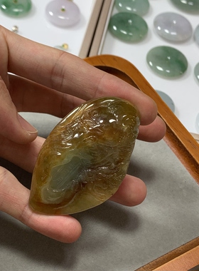 翡翠关公｜冰种黄翡武圣人天然缅甸翡翠A货挂件玉石吊坠男士翡翠
