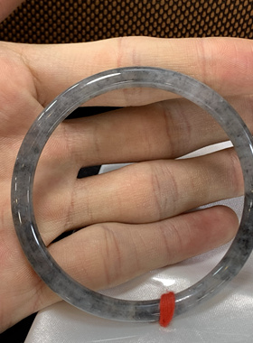 56细圆条冰乌鸡翡翠手镯国风系列水墨丹青天然缅甸翡翠玉镯