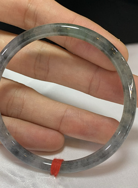 54圆条冰乌鸡翡翠手镯冰种飘花玉镯缅甸翡翠手镯手饰手环天然翡翠