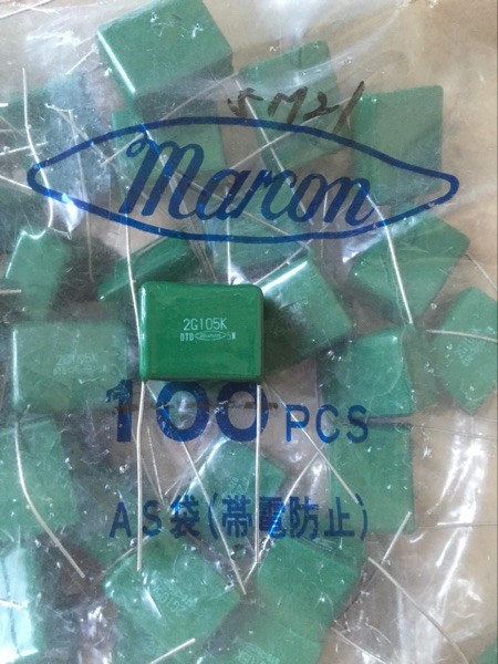 全新原装日本Marcon 马肯 400V 1UF 2G105K进口绿色薄膜电容p22.5