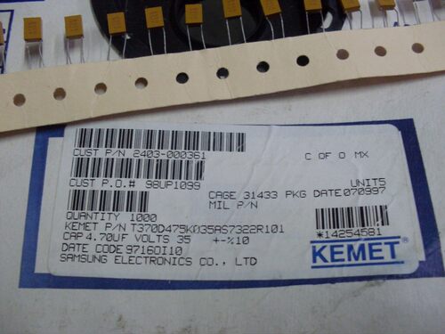 T370D475K035AS7322R101  直插 钽质电容器35V4.7uF 10% Kemet
