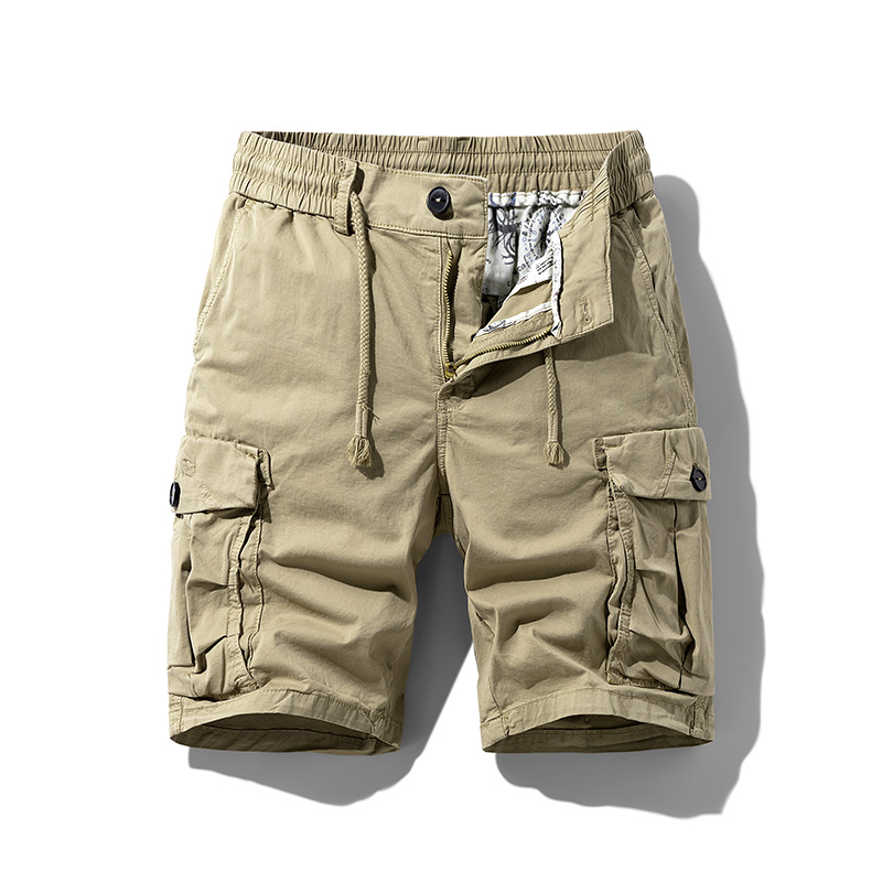 美式潮牌工装短裤男宽松直筒短裤休闲百搭多口袋中裤系带五分裤潮