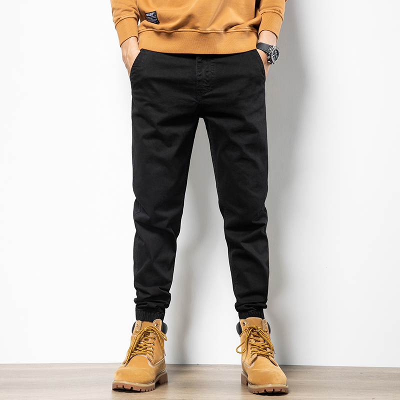 2025年秋冬工装修身束脚休闲裤男简约百搭哈伦裤系皮带长裤子户外,男装,休闲裤,淘宝优惠券,粉丝福利购,淘宝优惠卷