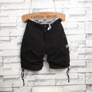 青年宽松百搭户外休闲运动裤 黑色工装 街头五分裤 男夏季 子男 短裤