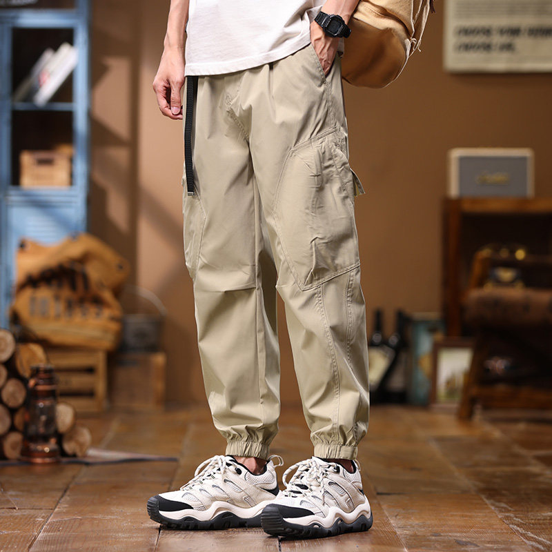 美式休闲工装裤夏季薄款男款大口袋时尚舒适百搭束脚长裤