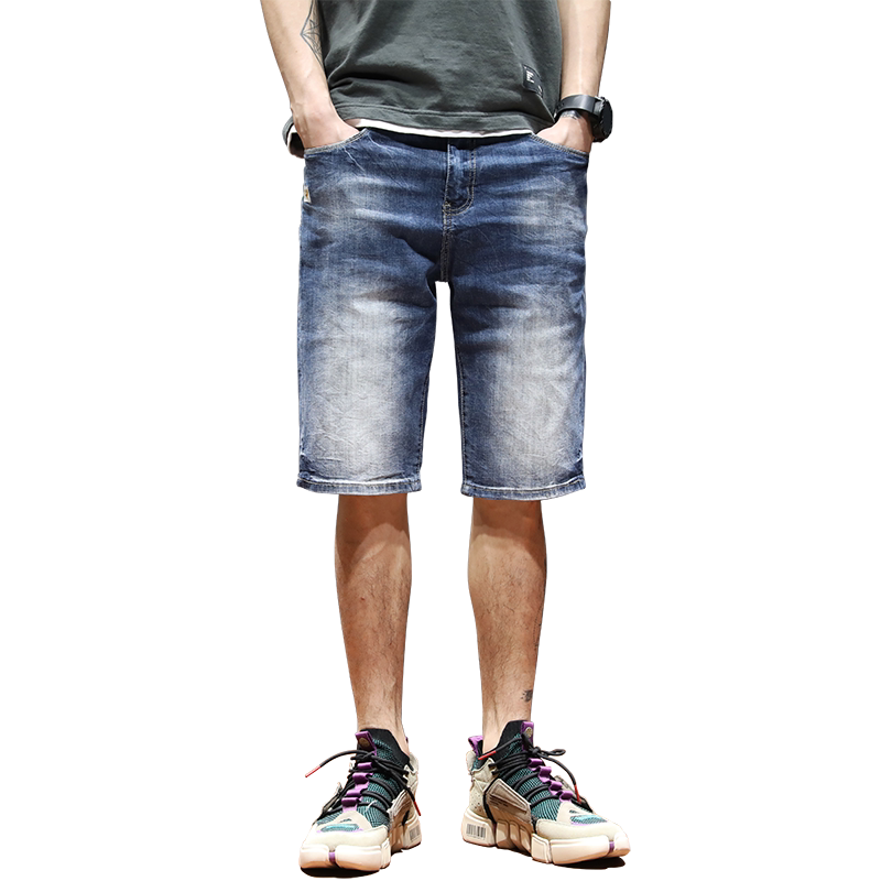 男士休闲短裤松紧腰系带纯棉工装