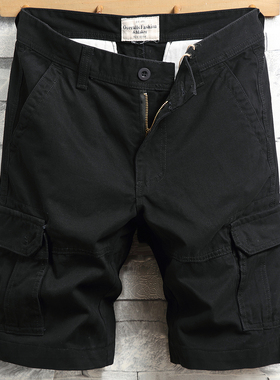 夏天厚款耐磨工装短裤男宽松直筒马裤特种兵五分军迷多口袋中裤5