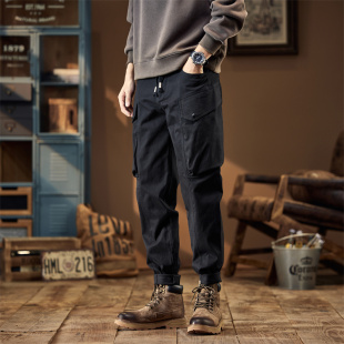 工装裤男款春秋2026新款潮牌大码宽松直筒春秋纯棉男士休闲长裤子