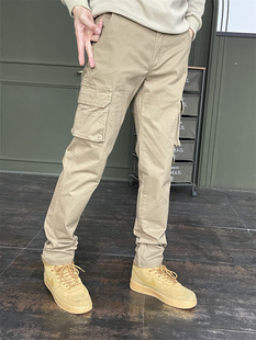 秋冬工装裤男款时尚修身小直筒户外弹力长裤子休闲运动裤潮牌2025