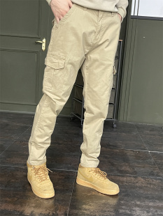 秋冬工装裤男款时尚修身小直筒户外弹力长裤子休闲运动裤潮牌卡其