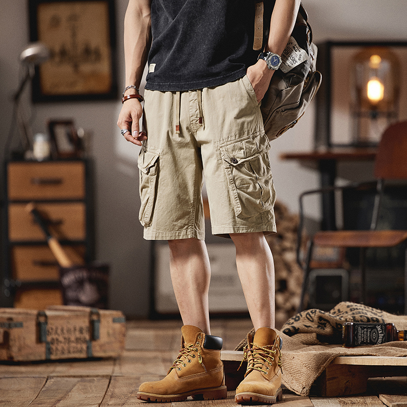美式复古重磅工装短裤男夏季2025新款宽松大码休闲五分裤男中裤