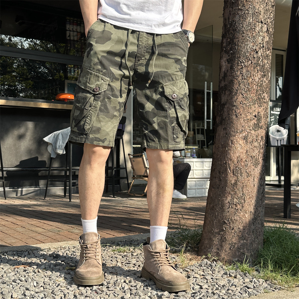 迷彩工装短裤男夏季薄款