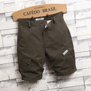潮牌时尚 工装 短裤 夏季 多袋马裤 男士 青年百搭中裤 子 休闲帅气五分裤