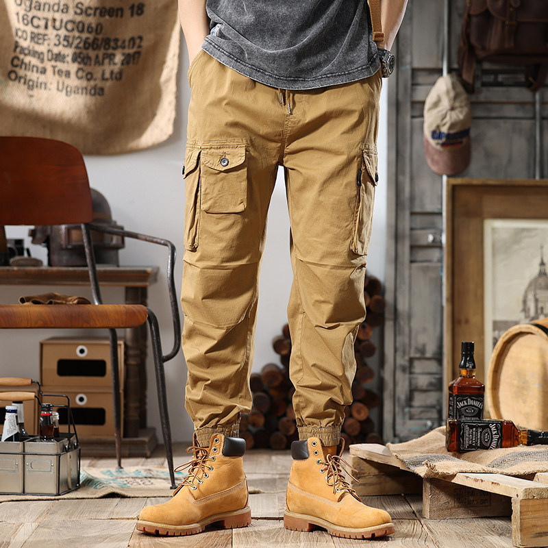 美式重磅复古工装裤子男夏季宽松直筒潮牌春夏休闲裤男阔腿束脚裤