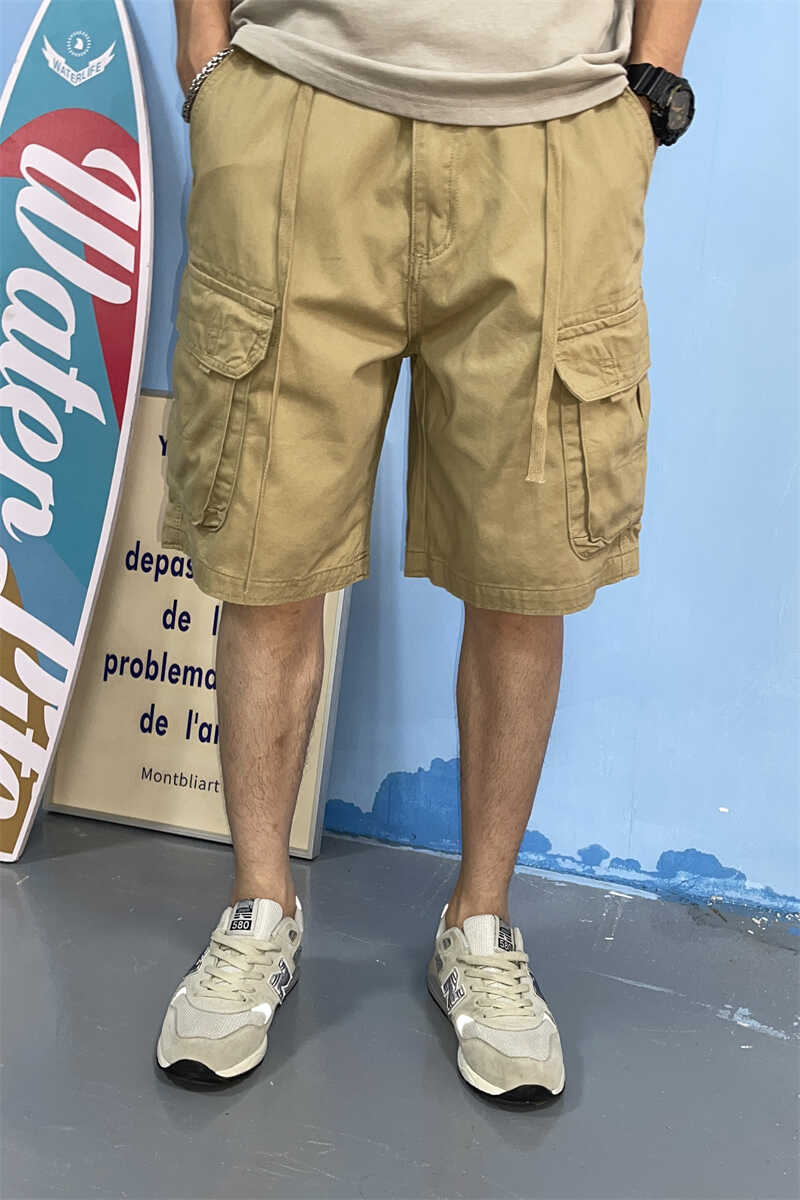 夏季薄款休闲裤男直筒工装短裤子