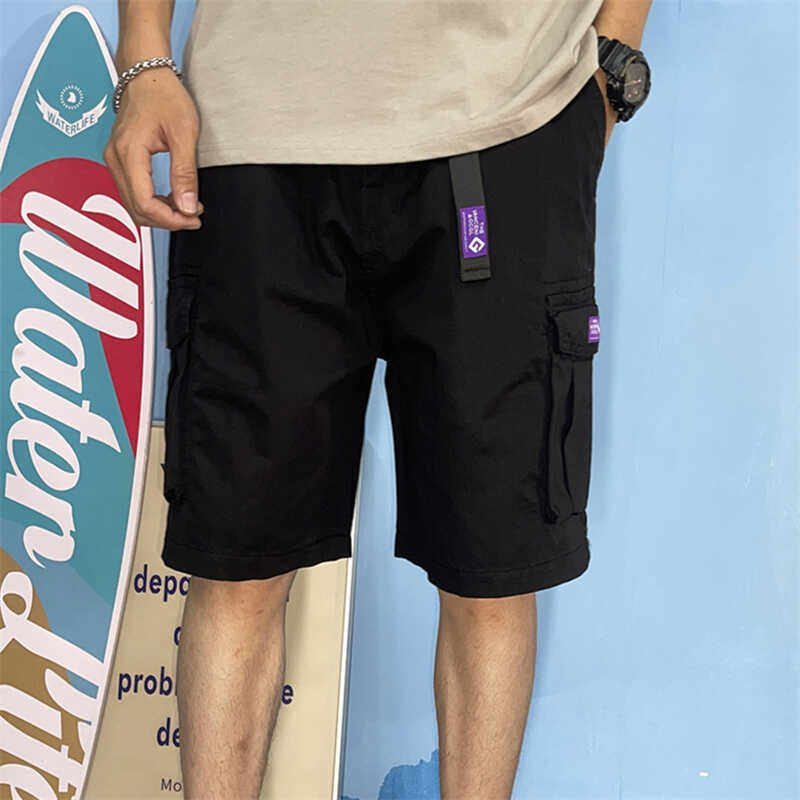 夏季美式高端工装短裤男士宽松直筒潮牌透气外穿中裤5休闲五分裤