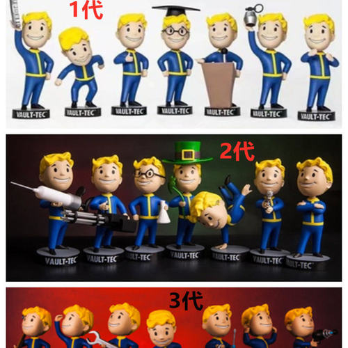 辐射4 辐射小子 Fallout 3代7款摇头人偶Vault Boy 盒装公仔