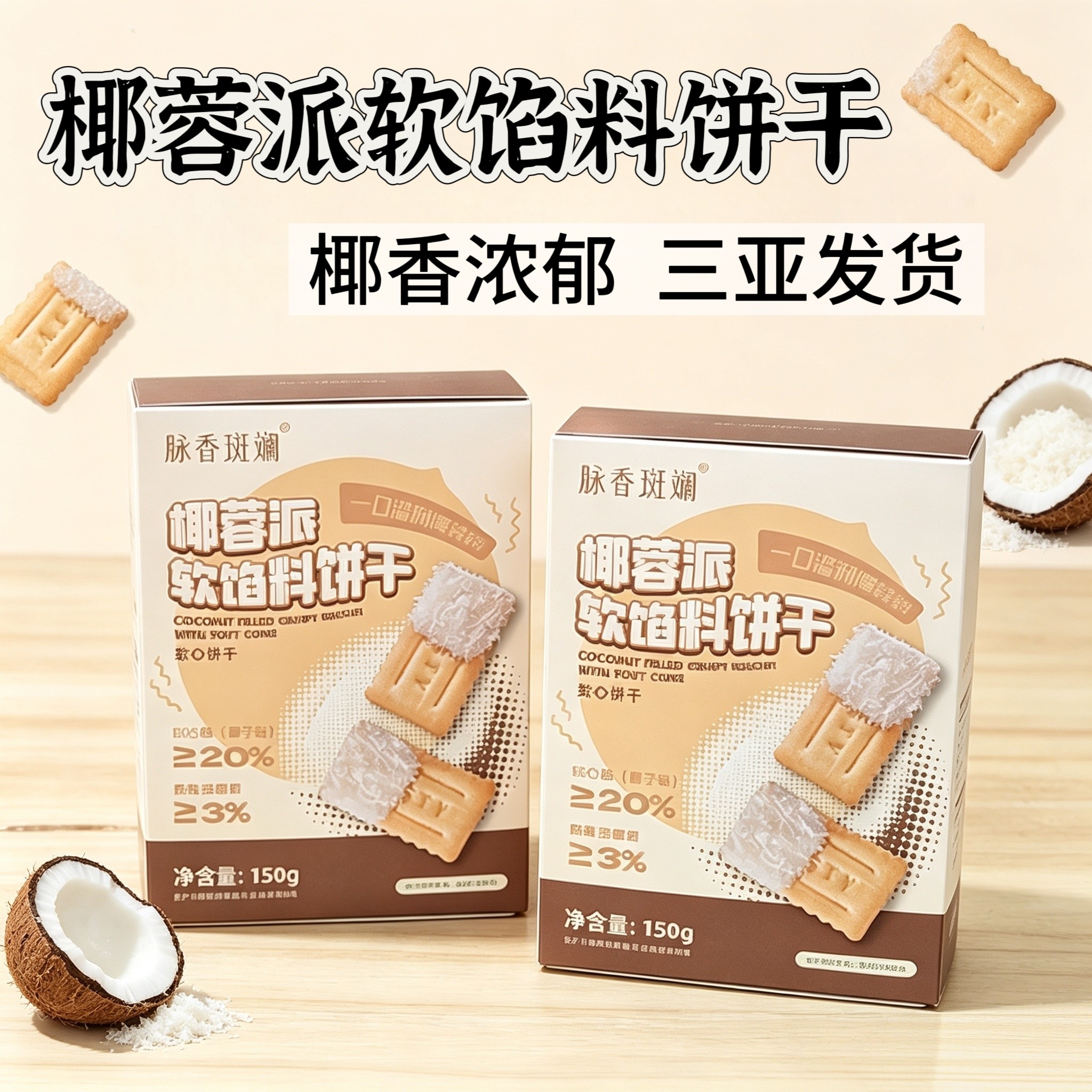 海南特产榴莲饼干办公室休闲食品