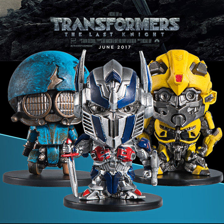 q版变形金刚5擎天柱大黄蜂公仔钥匙扣挂件 动漫手办摆件模型