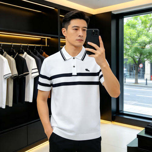 2026夏季新品伊力特冰丝短袖Polo衫欧货高端战马刺绣修身时尚休闲