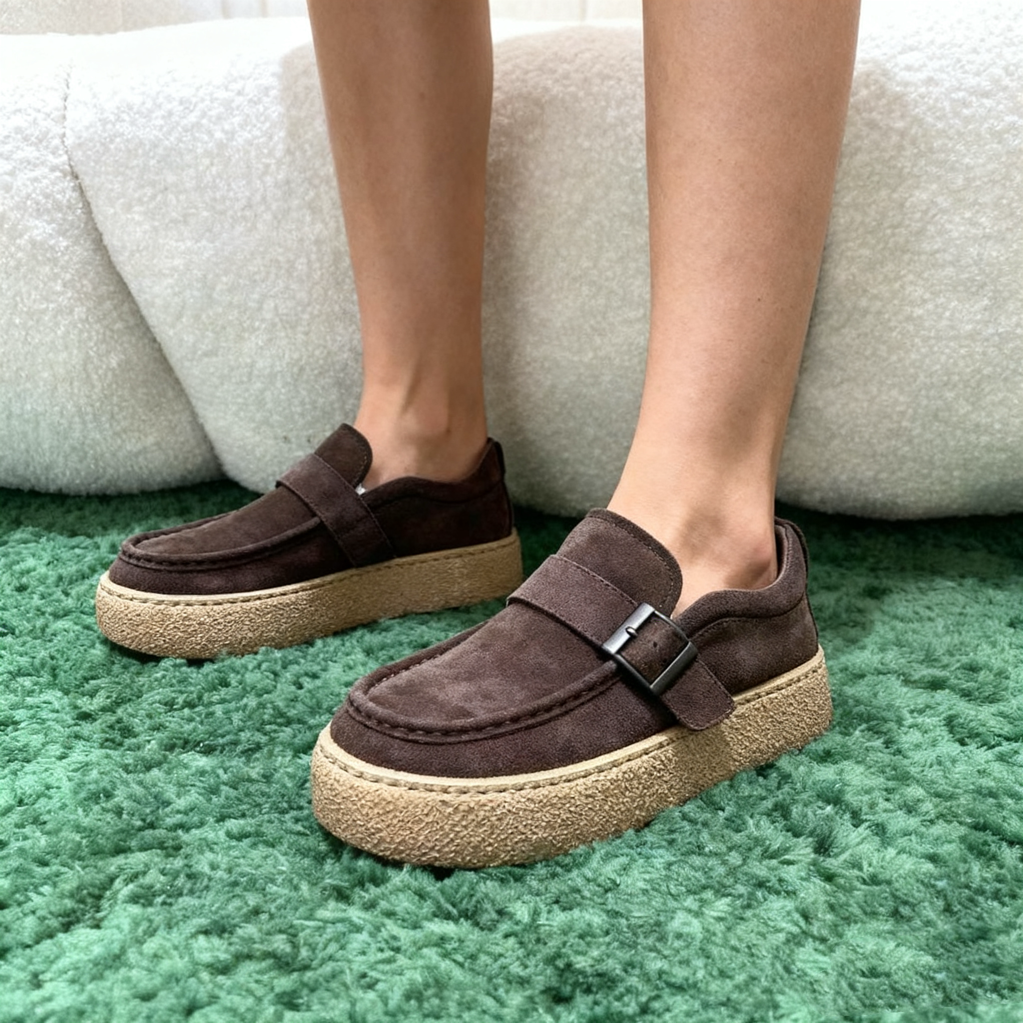 2025冬季新品加绒头层牛皮勃肯乐福鞋欧货高端一脚蹬低帮厚底休闲,流行男鞋,乐福鞋（豆豆鞋）,淘宝优惠券,粉丝福利购,淘宝优惠卷