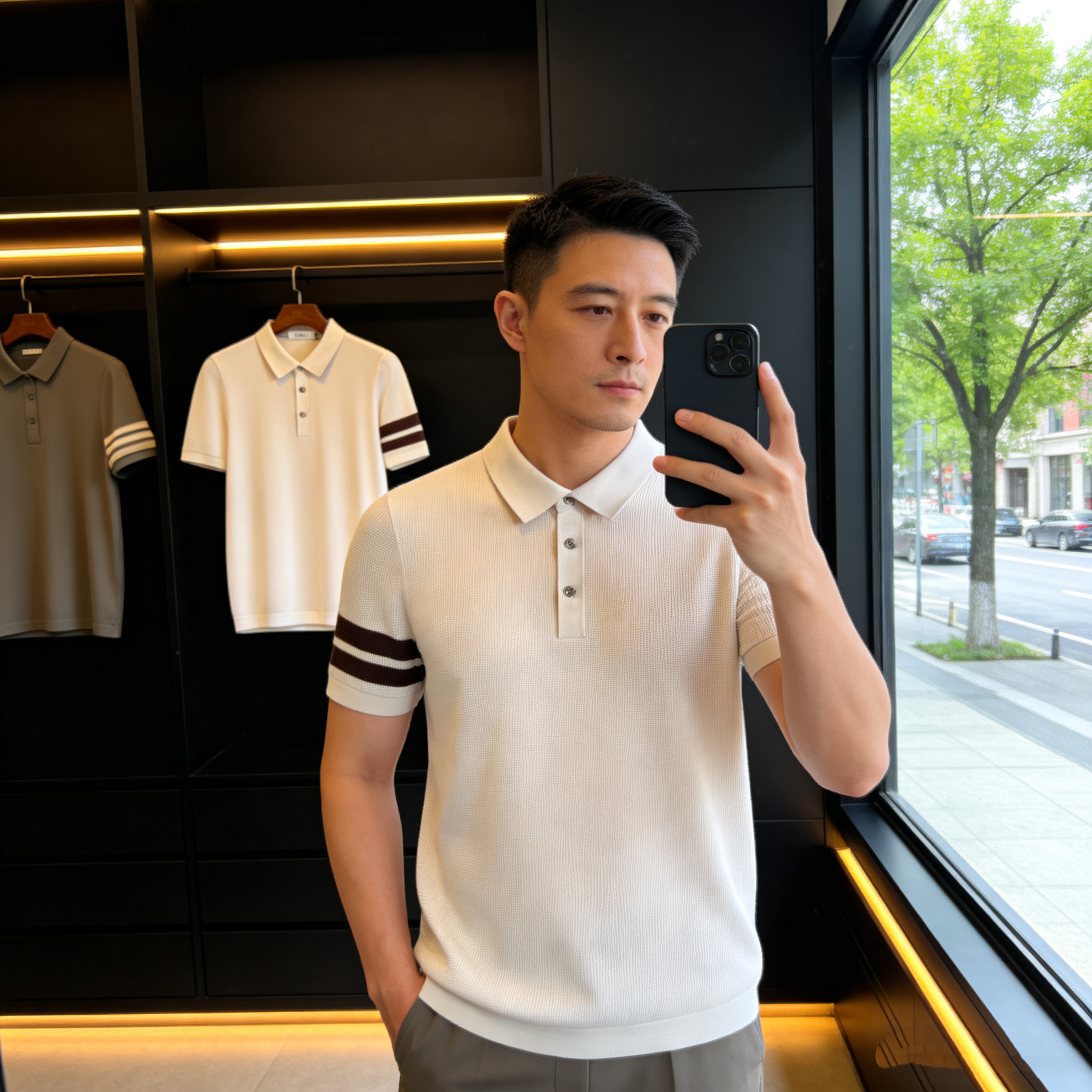 2026夏季新品针织伊力特冰爽短袖Polo衫欧货高端弹力修身时尚休闲