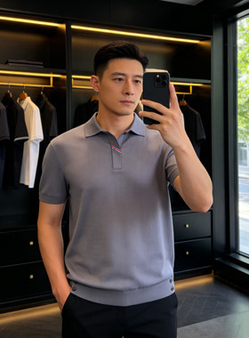 2026夏季新品伊力特冰丝短袖Polo男衫欧货高端修身时尚休闲海鸥领