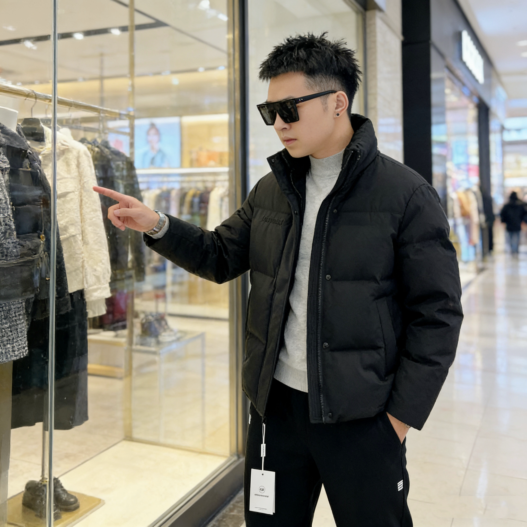 2025冬季新品立领羽绒服男欧货高端字母修身简约休闲BUNERYNOBLE