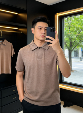 BUNERYNOBLE潮牌羊毛冰爽短袖Polo衫欧货高端纯色简约休闲老钱风