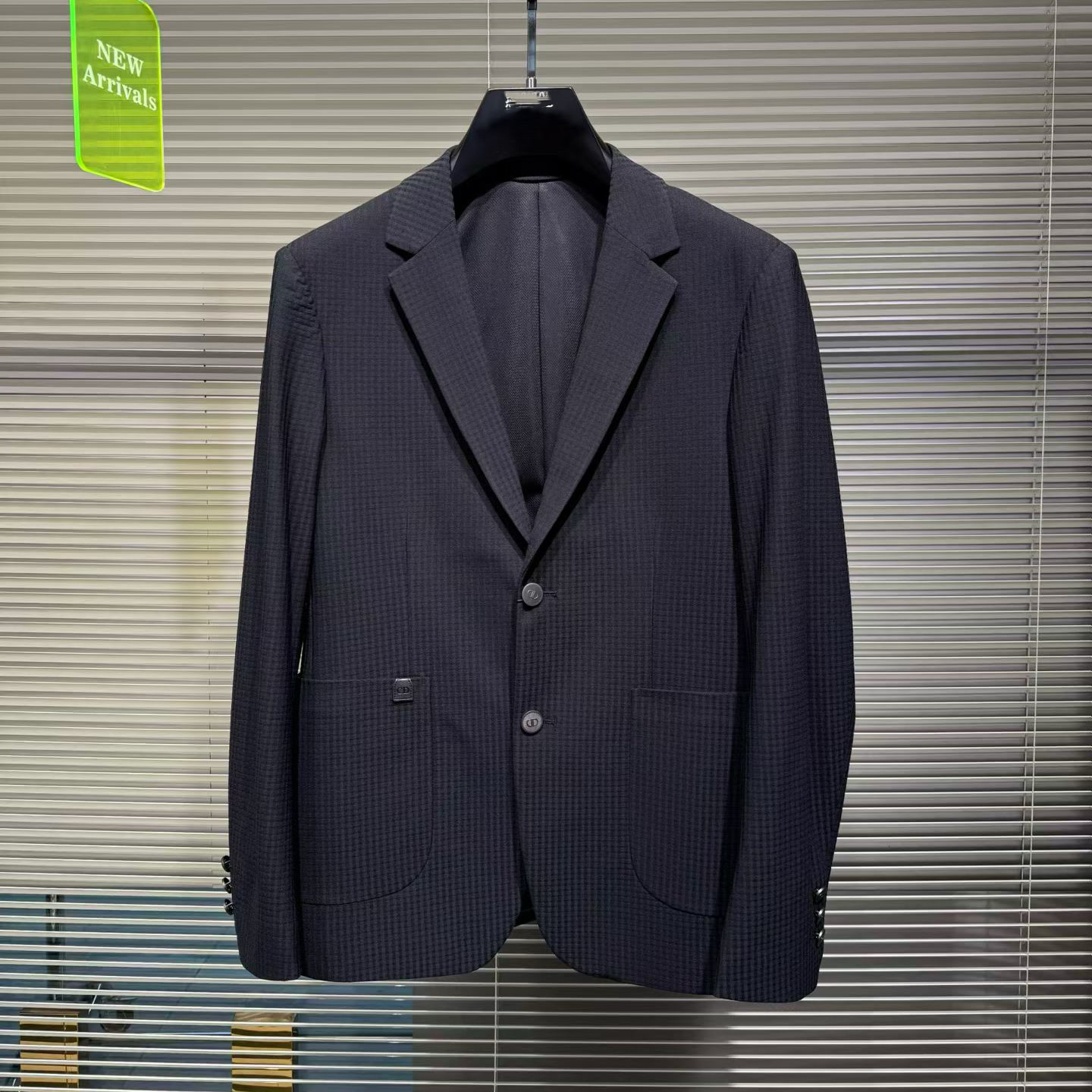 2026春季新品便装西服外套欧货高端纯色格子修身简约时尚休闲单西